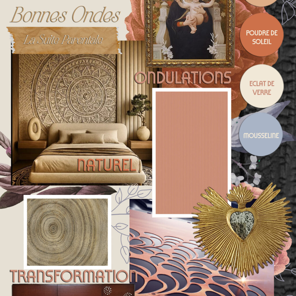 Bonnes Ondes - Chambre Parentale - planche ambiance - Les Interieurs de Lena et Fanny